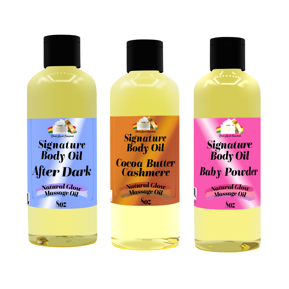 Black Lavish Essentials Signature Body Oil<br><br>Intensify Your Natural Glow <br> Dry Skin Body Oil for Deep Hydration, Illustrious Shine, & All-Day Moisture<br><br>8oz Bottle