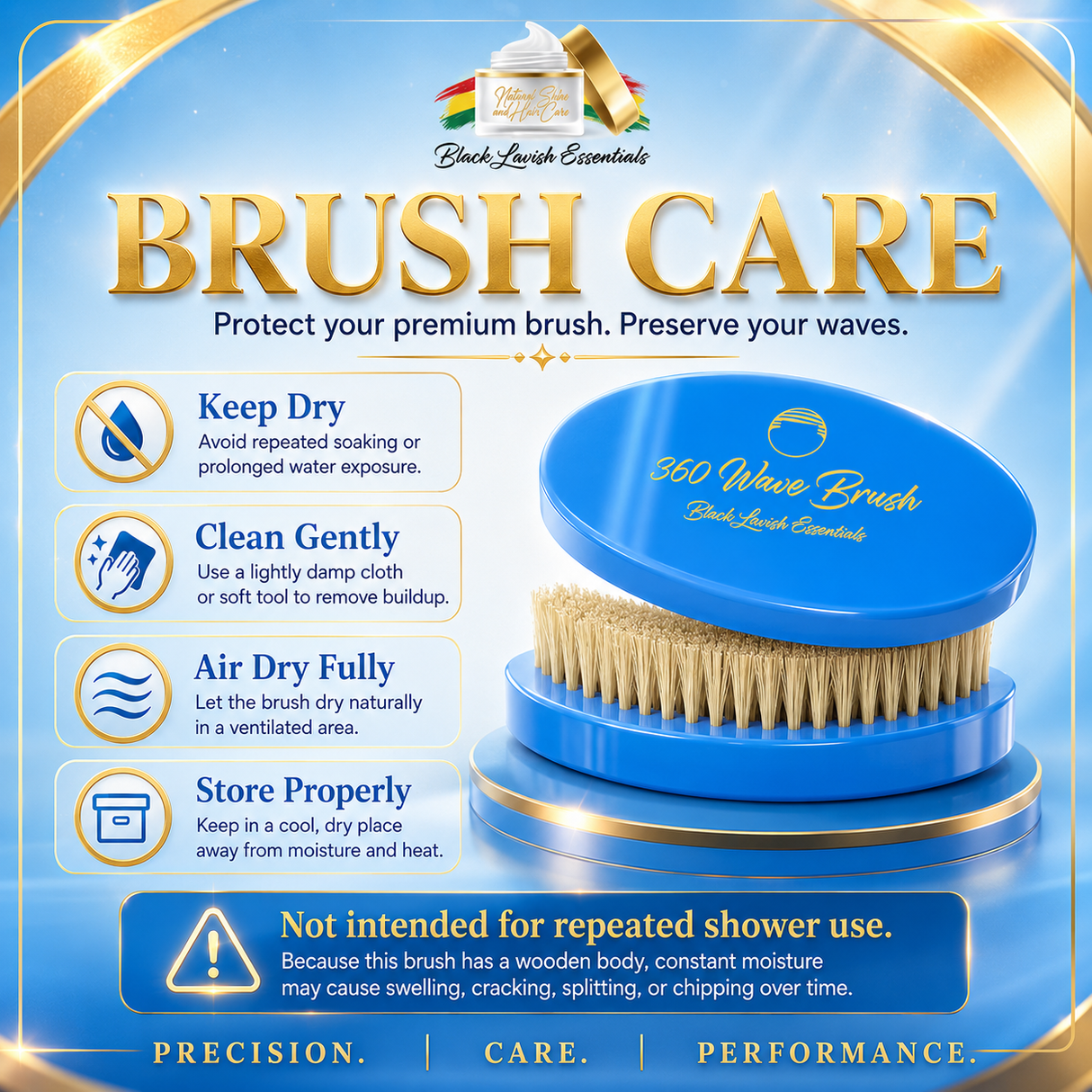 360 Wave Brush for Building Deeper Waves<br><br> Soft Brush & Medium-Hard Brush, 100% Boar Bristle