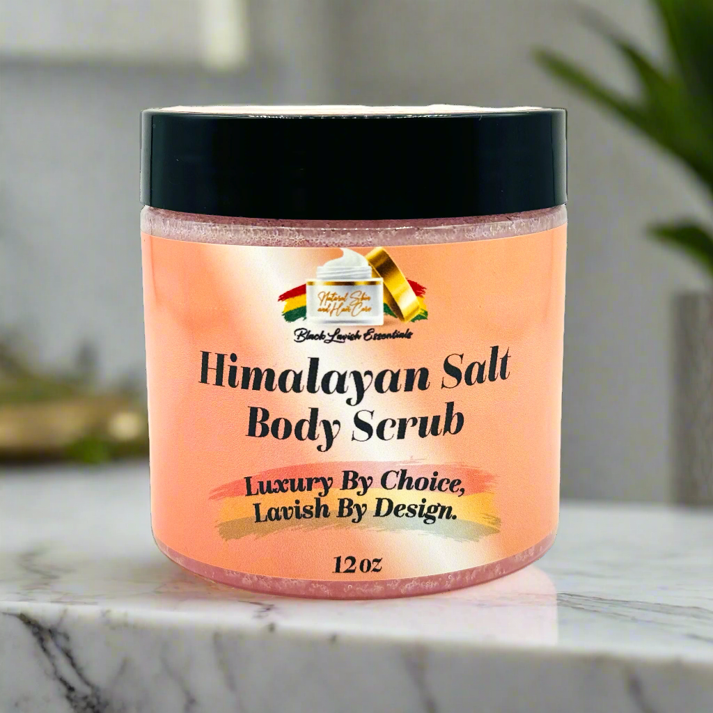 Pink Himalayan Salt<br>Exfoliating Shower Scrub - 12oz<br><br>Face & Body Scrub for Glowing Skin