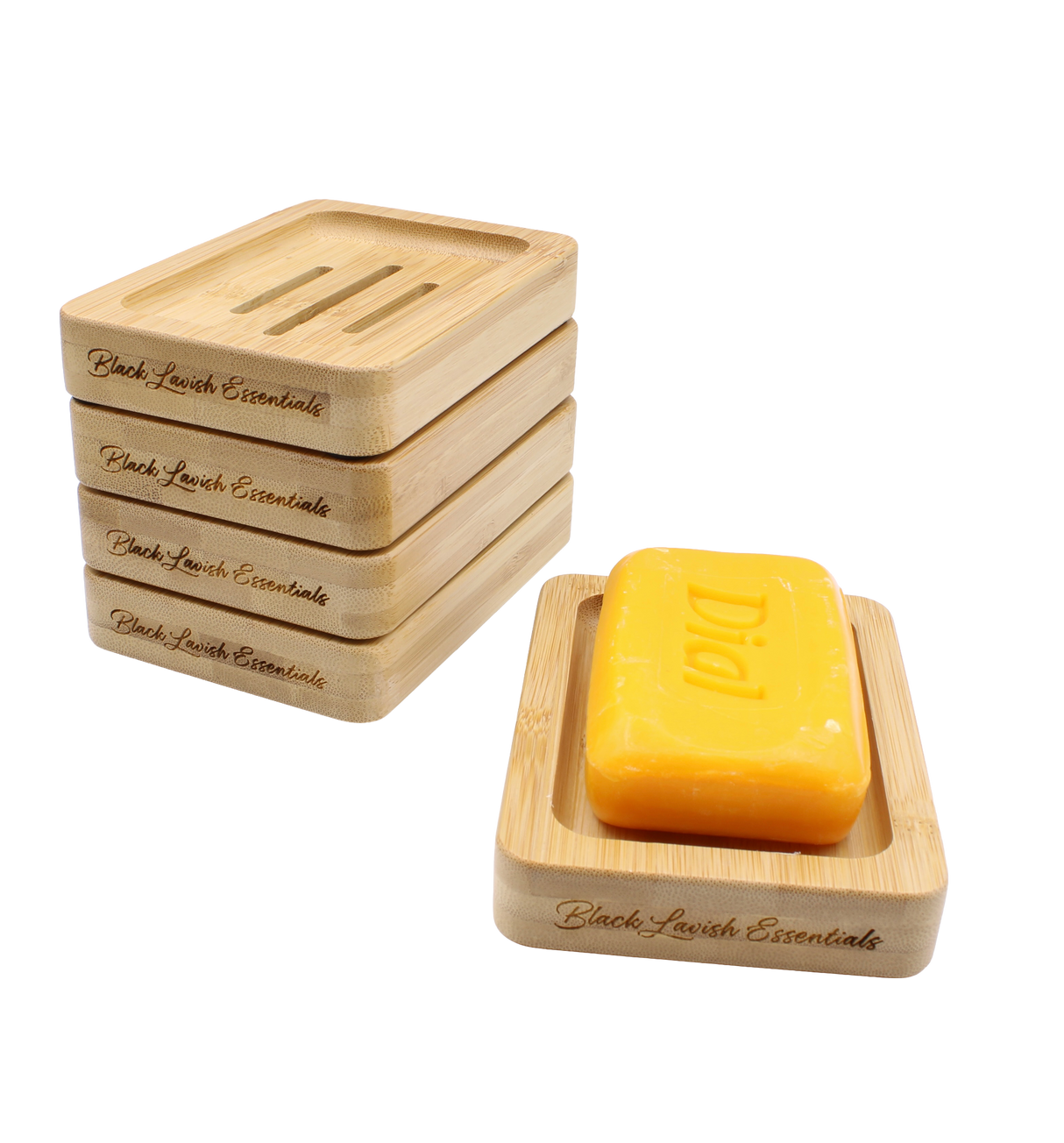 Elegant Wooden Soap Dish <br><br>BLE Signature Engraved Bar Soap Saver for Bathroom Decor <br><br> Preserves Handheld Bar Soaps