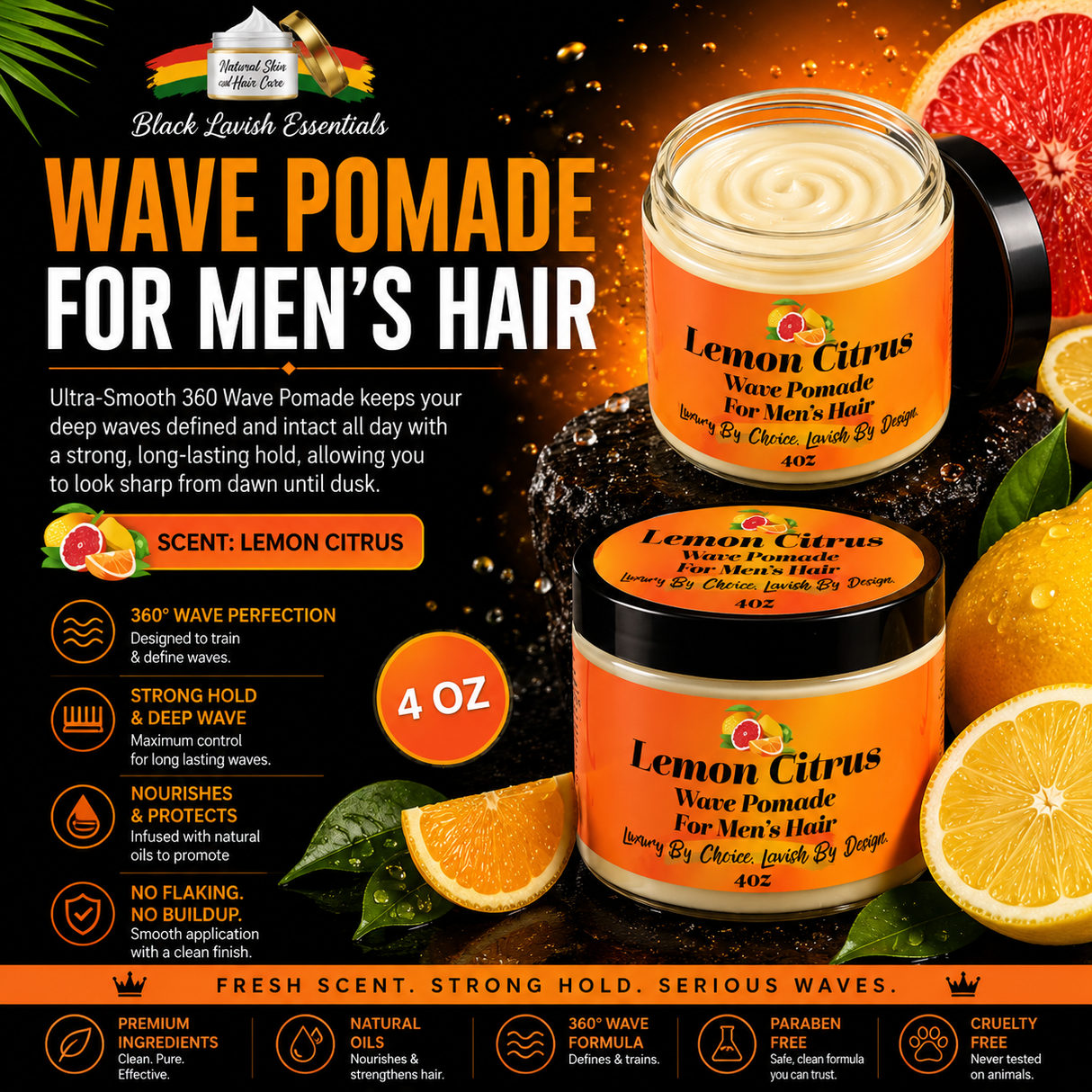 Ultra Smooth 360 Wave Pomade <br><br> Natural Non-Greasy Hair Styling Pomade For Deep Waves <br><br>Transform Your Wave Pattern
