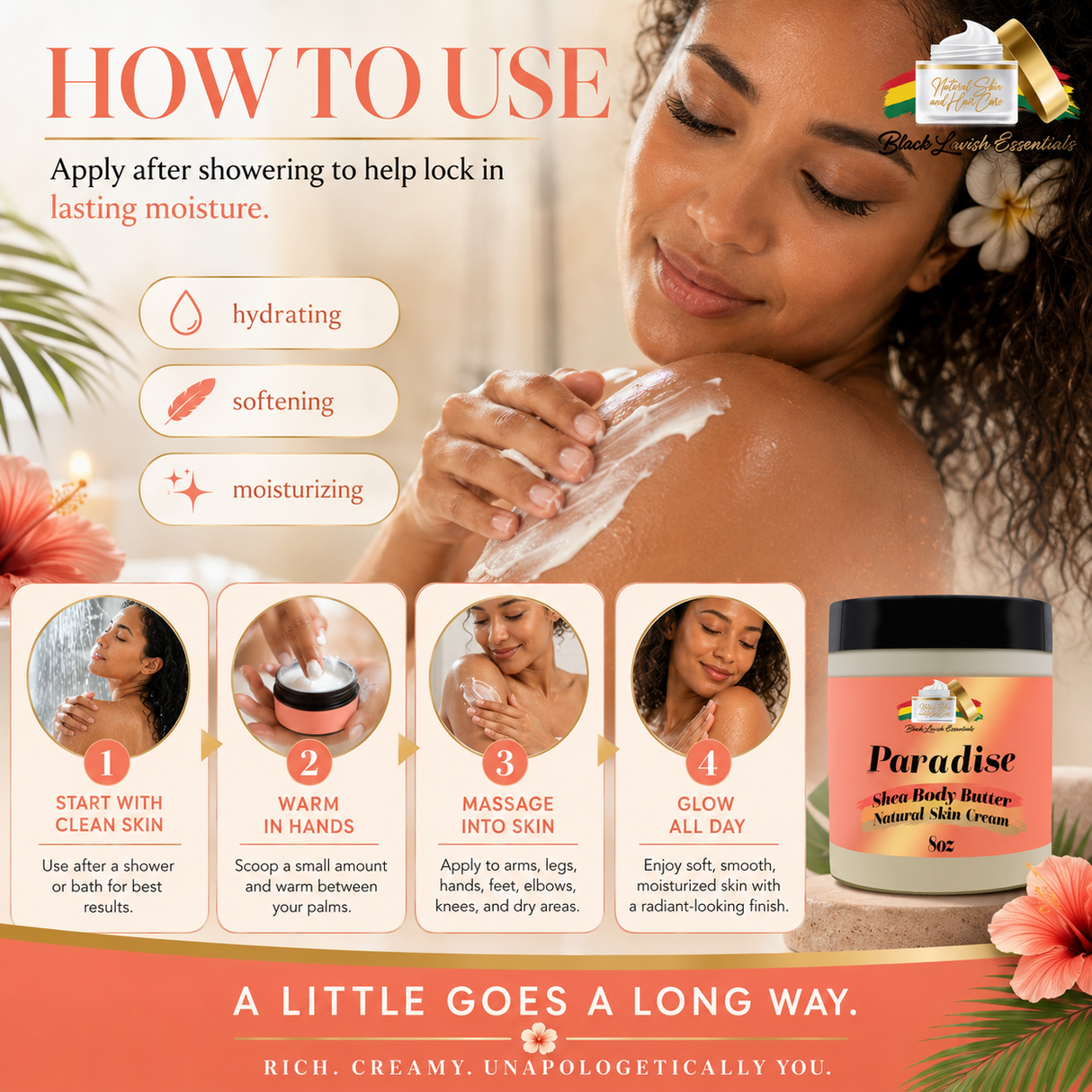 Ultra-Hydrating Body Butter<br><br>Shea Butter Infused with Golden Jojoba Oil, Argan, Rose Hip, & Aloe Vera Oil<br><br>Naturally Glowing Healthy Skin