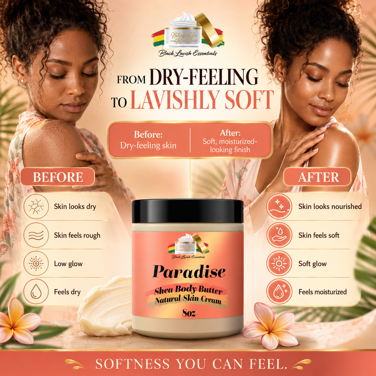 Ultra-Hydrating Body Butter<br><br>Shea Butter Infused with Golden Jojoba Oil, Argan, Rose Hip, & Aloe Vera Oil<br><br>Naturally Glowing Healthy Skin