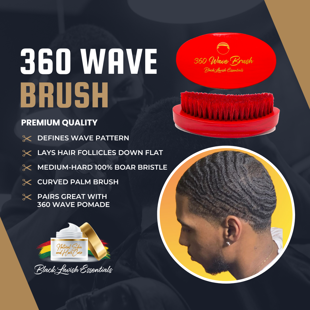 360 Wave Brush for Building Deeper Waves<br><br> Soft & Hard Boar Bristle Curved Brushes