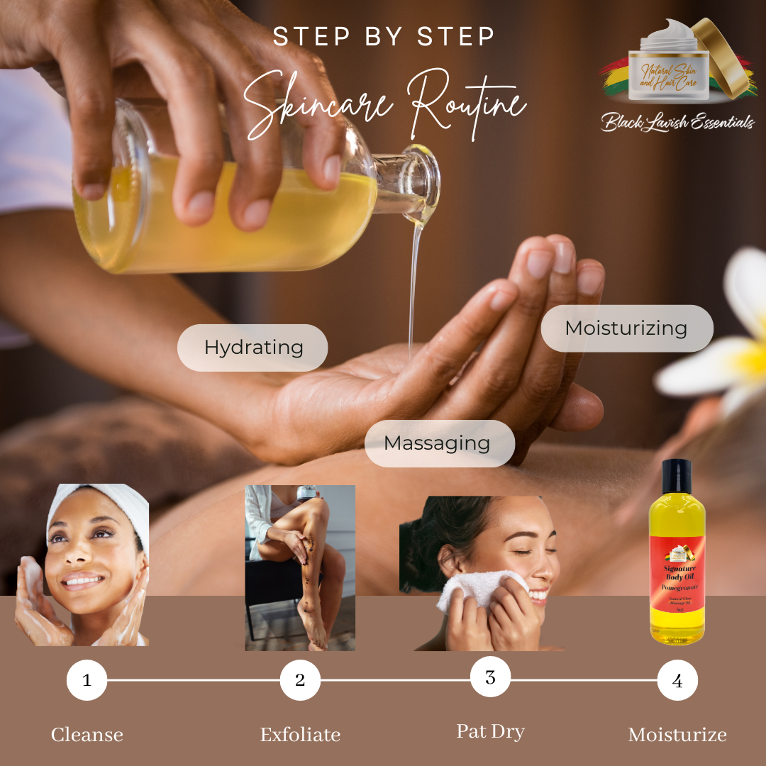 Black Lavish Essentials Signature Body Oil<br><br>Intensify Your Natural Glow <br> Dry Skin Body Oil for Deep Hydration, Illustrious Shine, & All-Day Moisture<br><br>8oz Bottle