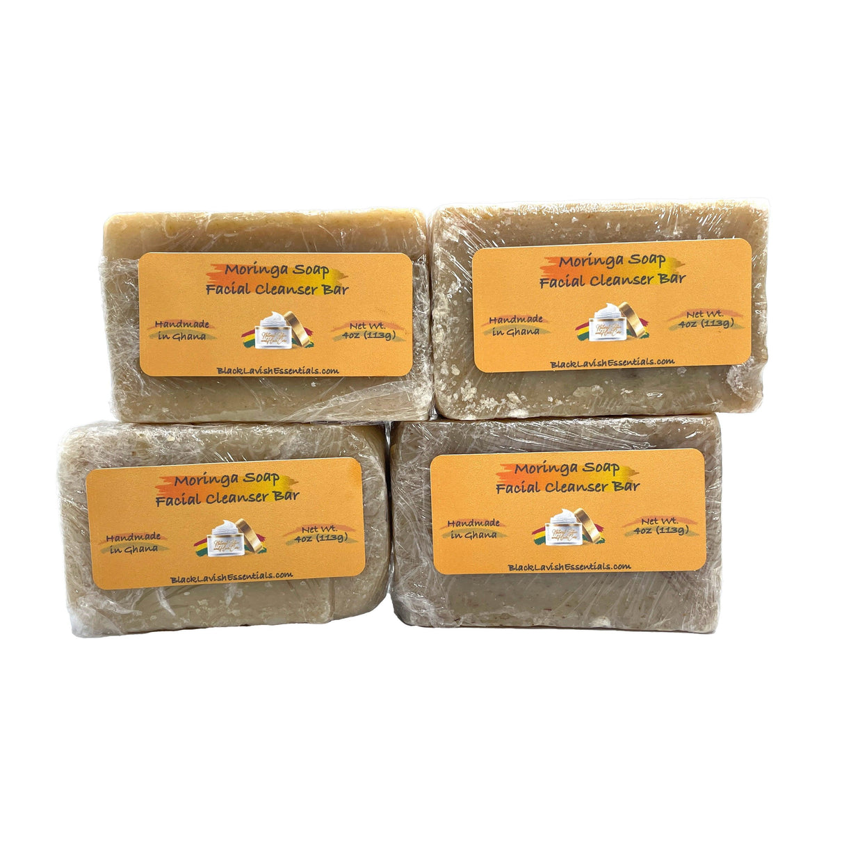Moringa Soap Facial Cleanser Bar for Clear Glowing Skin<br><br> 100% Authentic Made in Ghana <br><br>4oz & 9oz Bar - Black Lavish Essentials