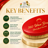 360 Wave Brush for Building Deeper Waves<br><br> Soft Brush & Medium-Hard Brush, 100% Boar Bristle