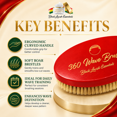 360 Wave Brush for Building Deeper Waves<br><br> Soft Brush & Medium-Hard Brush, 100% Boar Bristle
