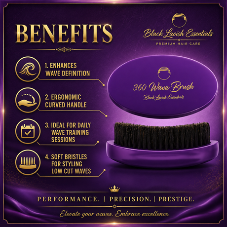 360 Wave Brush for Building Deeper Waves<br><br> Soft Brush & Medium-Hard Brush, 100% Boar Bristle