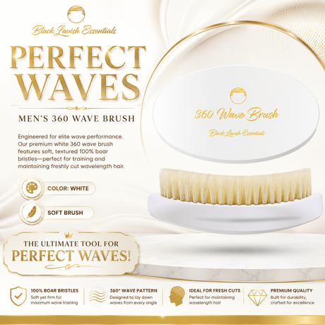 360 Wave Brush for Building Deeper Waves<br><br> Soft Brush & Medium-Hard Brush, 100% Boar Bristle