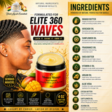 Advertisement for Money Mango Wave Pomade with product and ingredients listed.