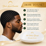 360 Wave Brush for Building Deeper Waves<br><br> Soft Brush & Medium-Hard Brush, 100% Boar Bristle