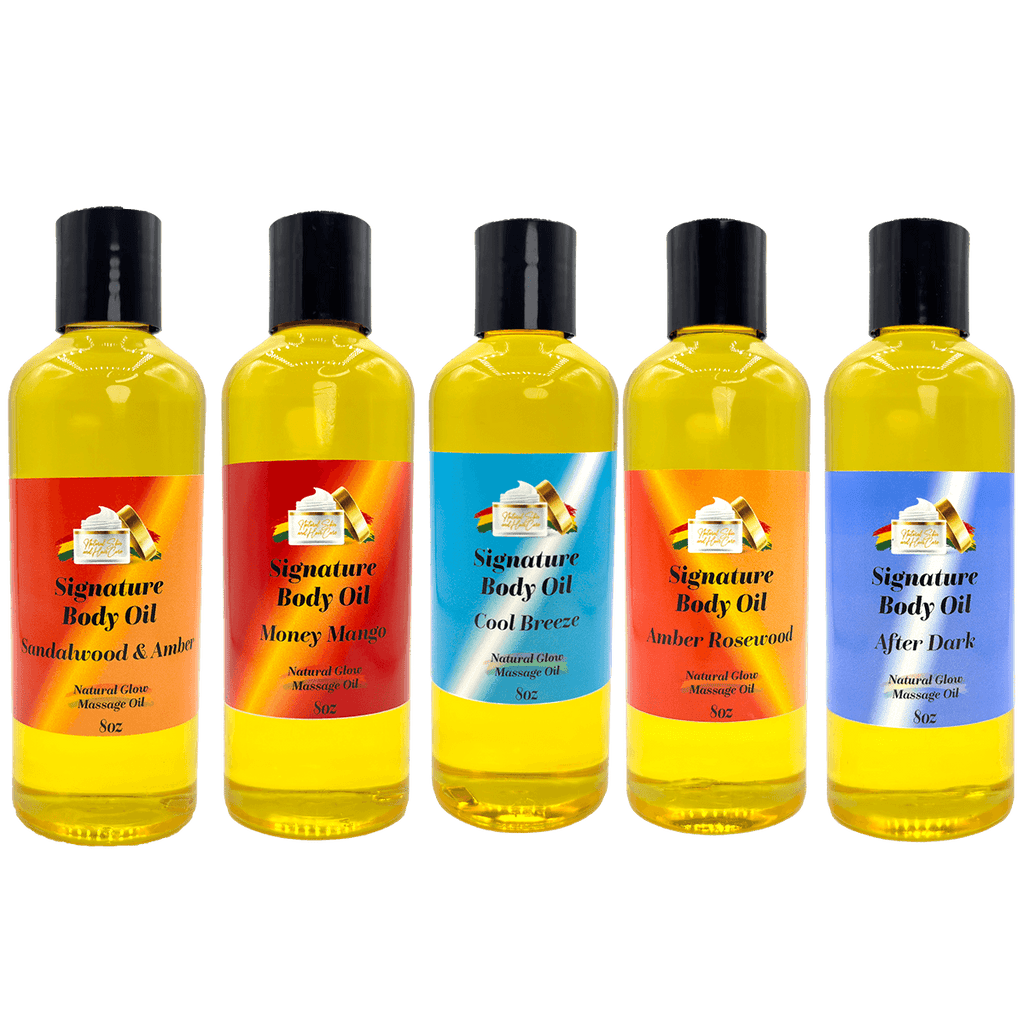 Black Lavish Essentials <br>Signature Body Oil<br> <br>Natural Glow Massage Oil<br> for Deeply Hydrated Skin<br> <br>8oz Bottle - Black Lavish Essentials
