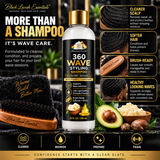 360 Wave Shampoo | Moisturizing Wave Shampoo for Men | Shea Butter, Avocado Oil & Vitamin E | 10oz