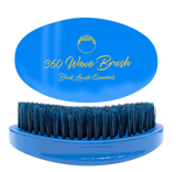 Blue 360 Wave Brush with black bristles on a white background