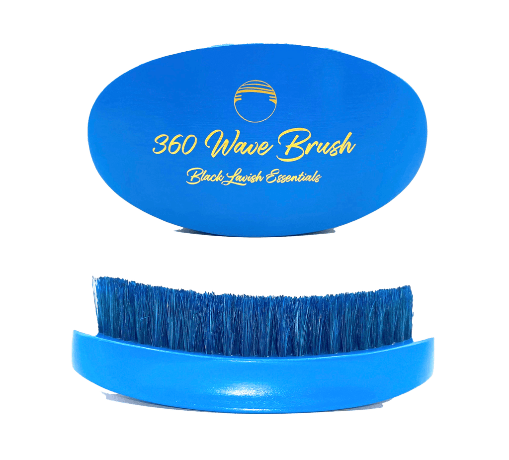 360 Wave Brush for Building Deeper Waves<br><br> Soft & Hard Boar Bristle Curved Brushes - Black Lavish Essentials