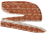 Brown hair silk durag head cover with 'Lavish' branding on a white background. Silk durag made for laying down 360 waves and drying hair after applying wave pomade and brushing.

Keeps hair fresh, reduces frizz, and protects waves and curls in style.