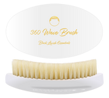360 Wave Brush with white handle and beige bristles on a white background