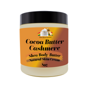 Jar of Cocoa Butter Cashmere Shea Body Butter on a white background