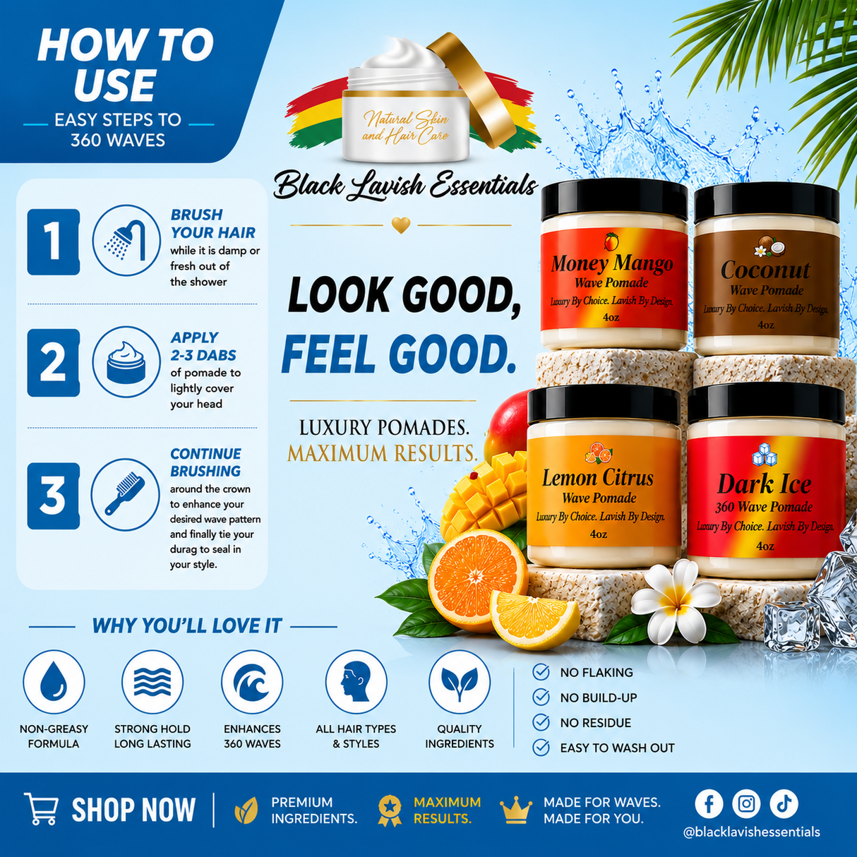 Ultra Smooth 360 Wave Pomade <br><br> Natural Non-Greasy Hair Styling Pomade For Deep Waves <br><br>Transform Your Wave Pattern