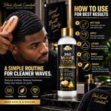 360 Wave Shampoo | Moisturizing Wave Shampoo for Men | Shea Butter, Avocado Oil & Vitamin E | 10oz