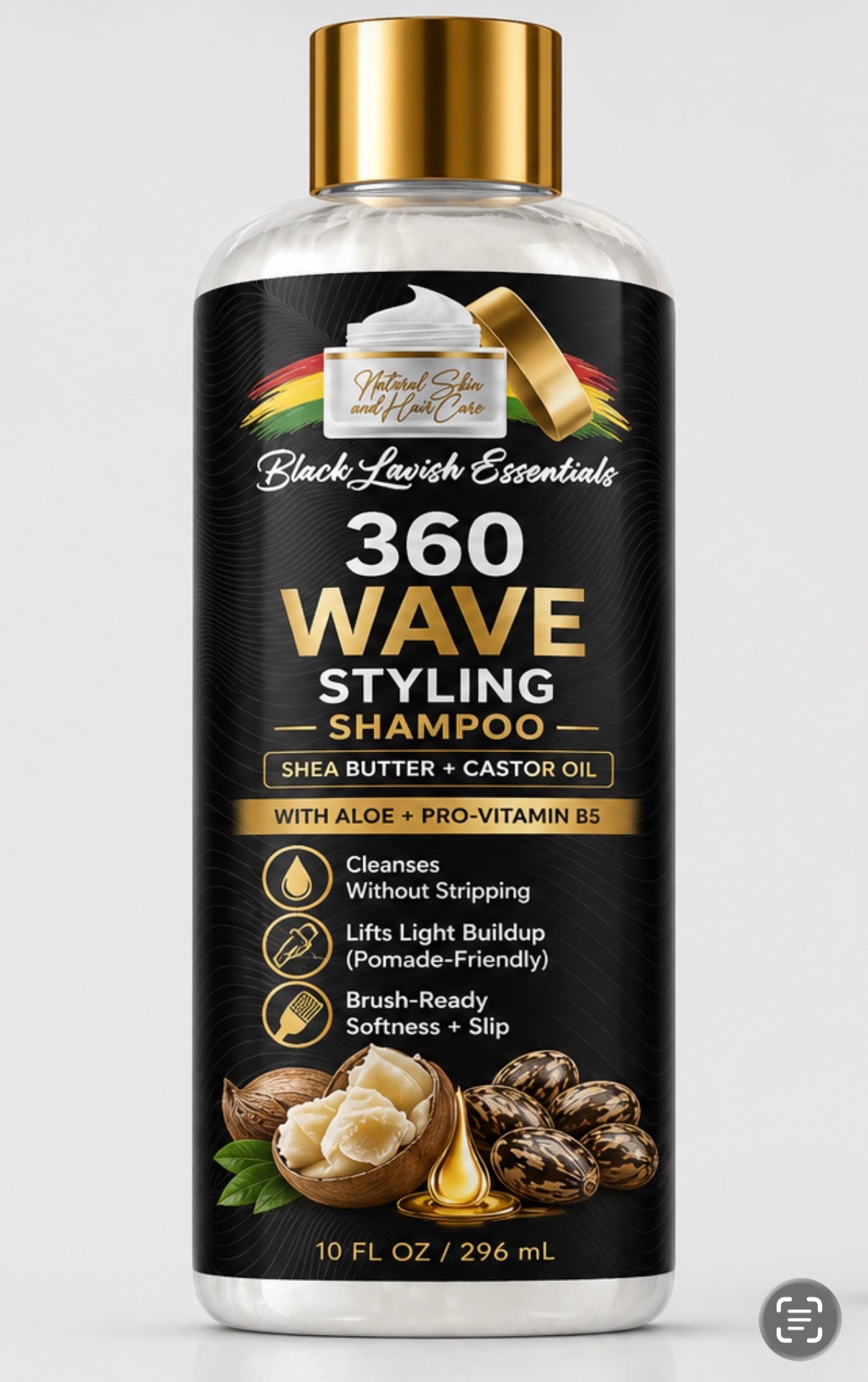 360 Wave Shampoo | Moisturizing Wave Shampoo for Men | Shea Butter, Castor Oil & Avocado Oil | 10oz