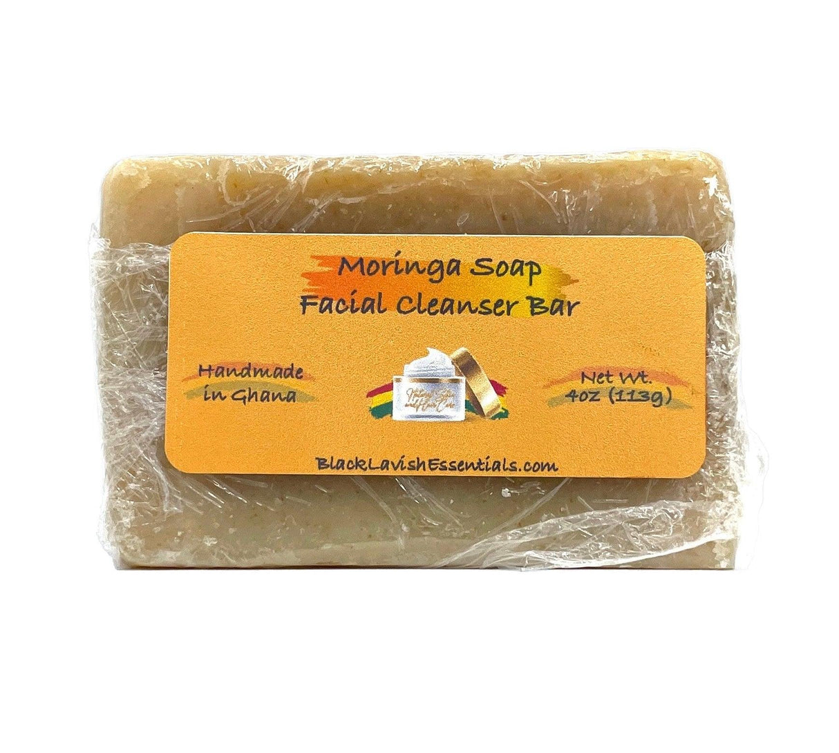 Moringa Soap Facial Cleanser Bar for Clear Glowing Skin<br><br> 100% Authentic Made in Ghana <br><br>4oz & 9oz Bar - Black Lavish Essentials