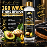 360 Wave Shampoo | Moisturizing Wave Shampoo for Men | Shea Butter, Avocado Oil & Vitamin E | 10oz