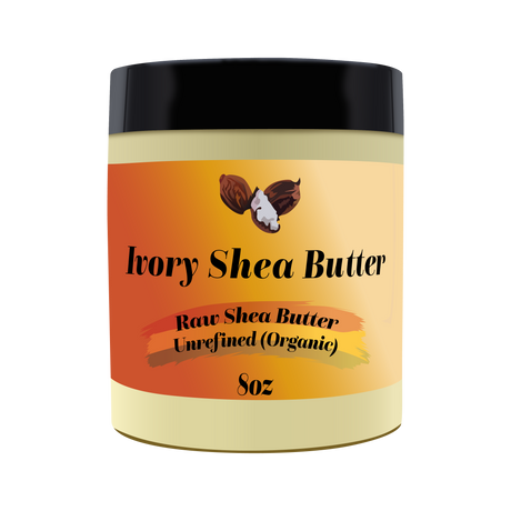 Organic Raw Shea Butter <br><br>Unrefined Grade A | West African Ivory Shea Butter <br><br>8oz & 16oz Jars
