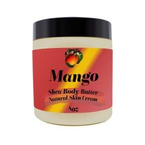 Jar of Mango Shea Body Butter on a white background