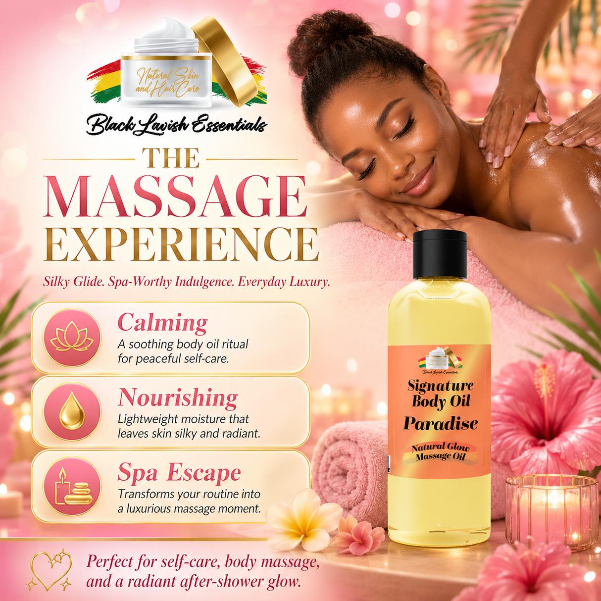 BLE Signature Body Oil<br><br>Intensify Your Natural Glow <br> Dry Skin Body Oil for Deep Hydration, Illustrious Shine, & All-Day Moisture<br><br>8oz Bottle