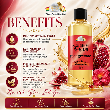 BLE Signature Body Oil<br><br>Intensify Your Natural Glow <br> Dry Skin Body Oil for Deep Hydration, Illustrious Shine, & All-Day Moisture<br><br>8oz Bottle