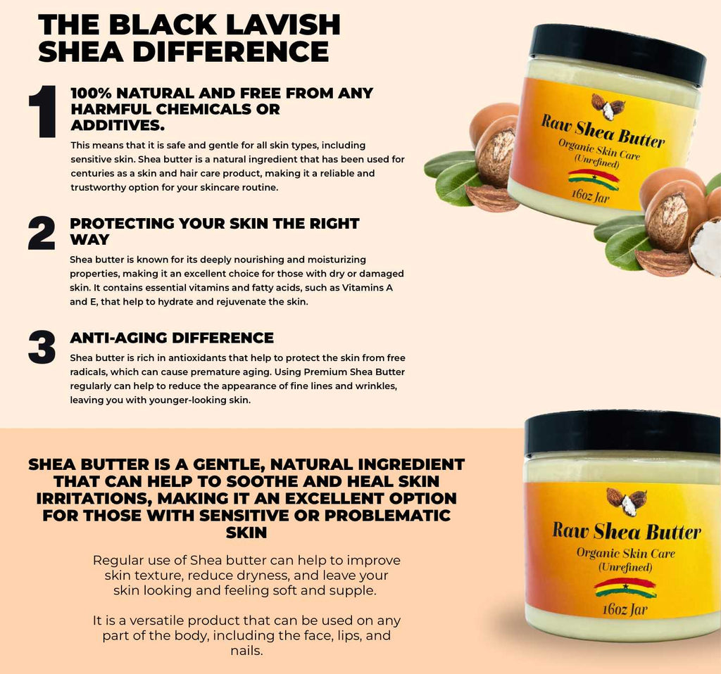 Raw Shea Butter Organic Unrefined (West-African Shea) Black Lavish Essentials