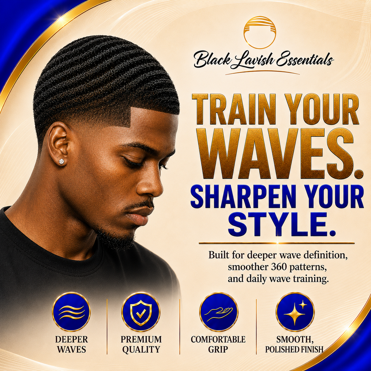 360 Wave Brush for Building Deeper Waves<br><br> Soft Brush & Medium-Hard Brush, 100% Boar Bristle
