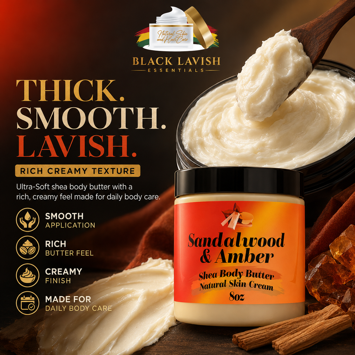 Ultra-Hydrating Body Butter<br><br>Shea Butter Infused with Golden Jojoba Oil, Argan, Rose Hip, & Aloe Vera Oil<br><br>Naturally Glowing Healthy Skin