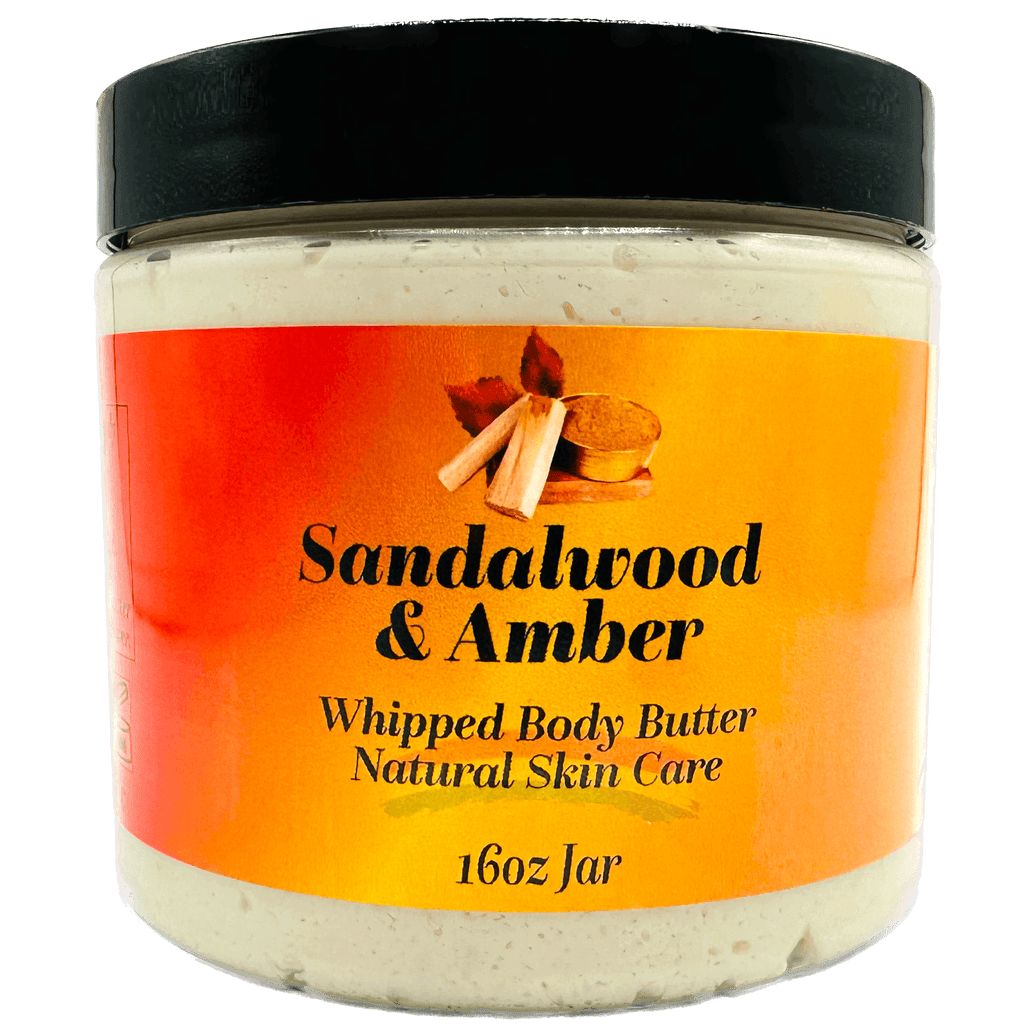 Sandalwood and Amber Whipped Shea Body Butter Moisturizing Skin Cream Black Lavish Essentials