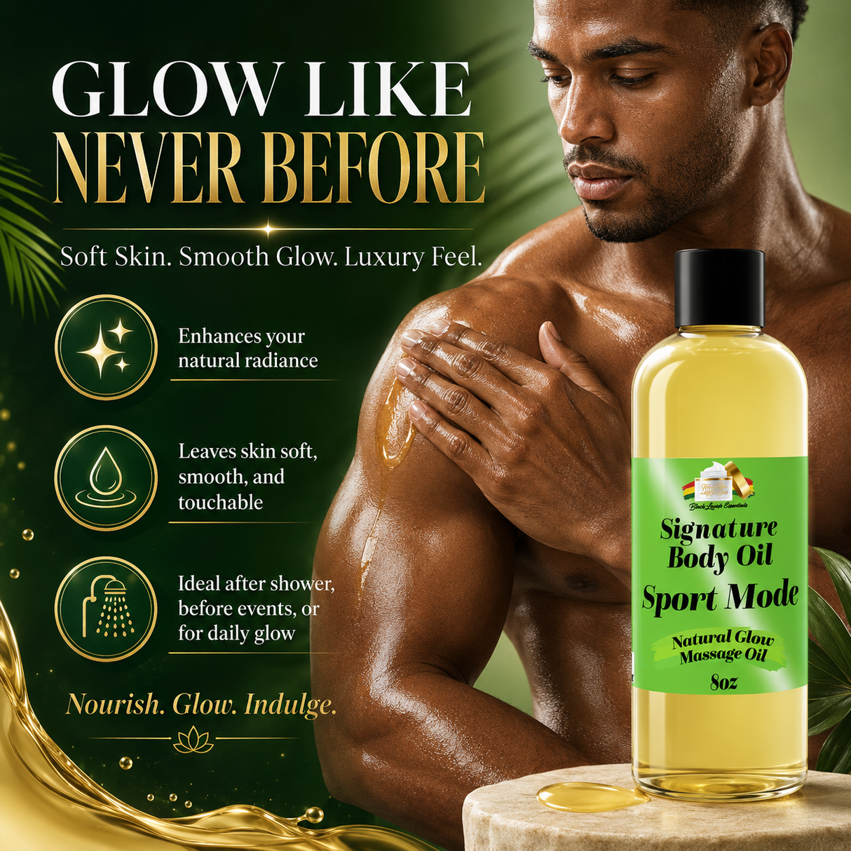 BLE Signature Body Oil<br><br>Intensify Your Natural Glow <br> Dry Skin Body Oil for Deep Hydration, Illustrious Shine, & All-Day Moisture<br><br>8oz Bottle