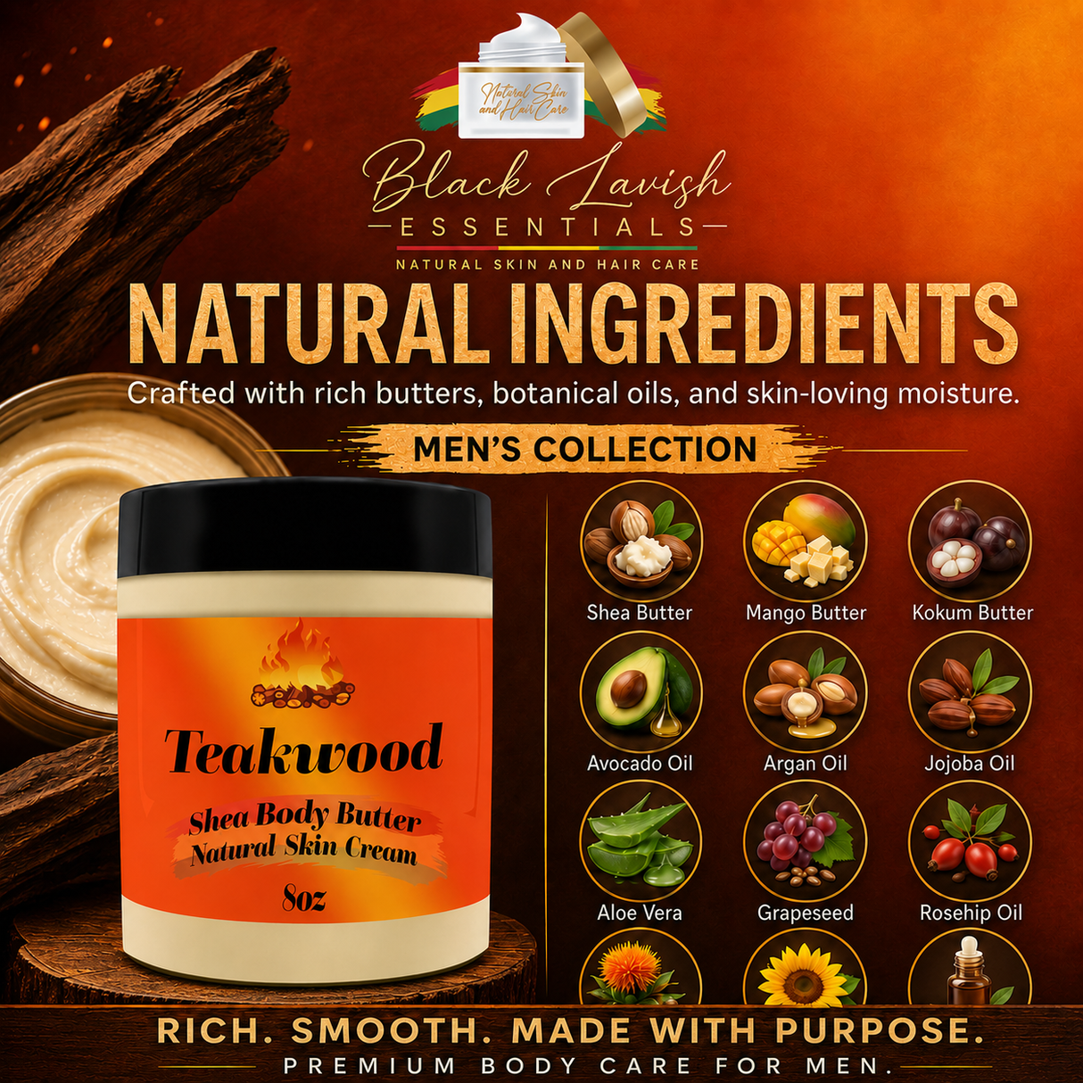 Ultra-Hydrating Body Butter<br><br>Shea Butter Infused with Golden Jojoba Oil, Argan, Rose Hip, & Aloe Vera Oil<br><br>Naturally Glowing Healthy Skin