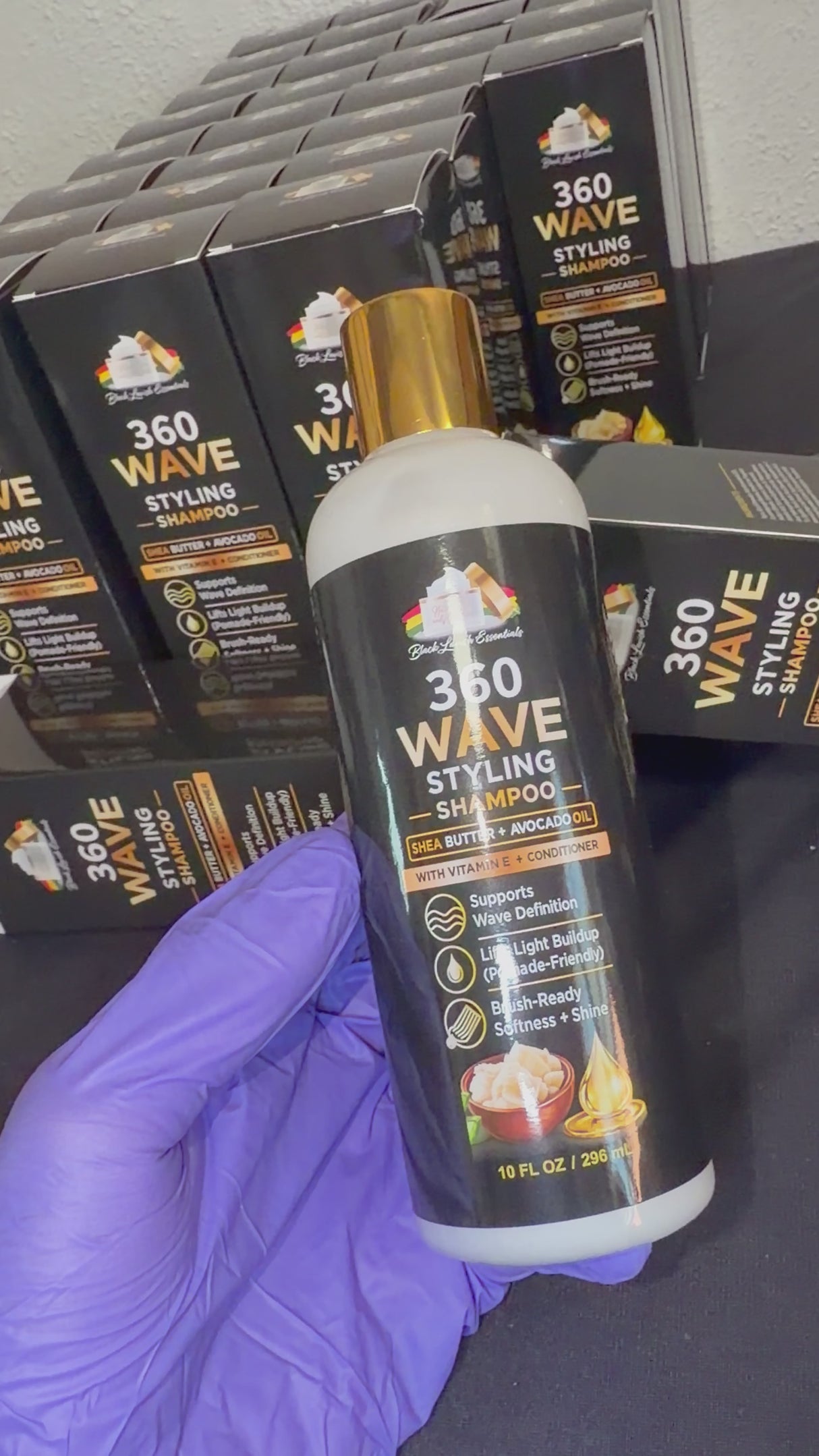 360 Wave Shampoo | Moisturizing Wave Shampoo for Men | Shea Butter, Avocado Oil & Vitamin E | 10oz