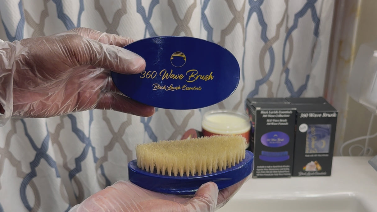 360 Wave Brush for Building Deeper Waves<br><br> Soft & Hard Boar Bristle Curved Brushes