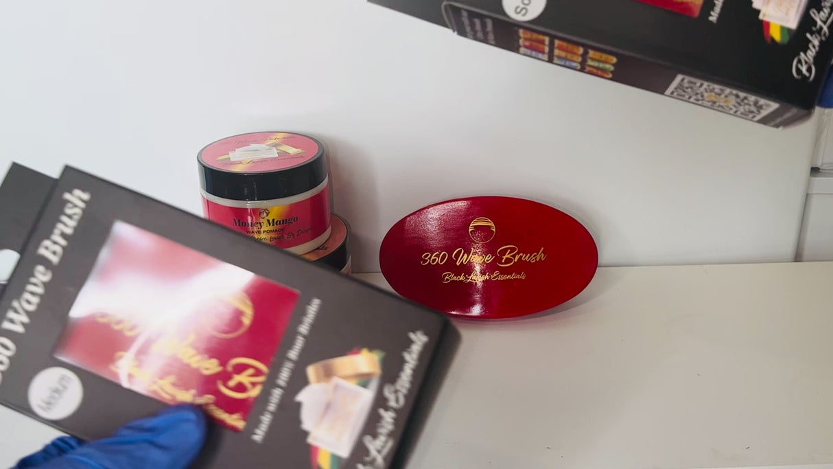 360 Wave Brush for Building Deeper Waves<br><br> Soft & Hard Boar Bristle Curved Brushes