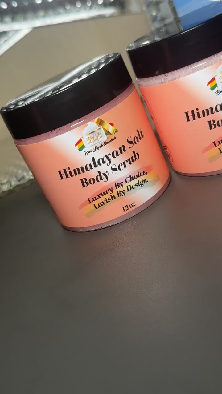 Pink Himalayan Salt<br>Exfoliating Shower Scrub - 12oz<br><br>Face & Body Scrub for Glowing Skin