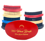 360 Wave Brush for Building Deeper Waves<br><br> Soft & Hard Boar Bristle Curved Brushes - Black Lavish Essentials