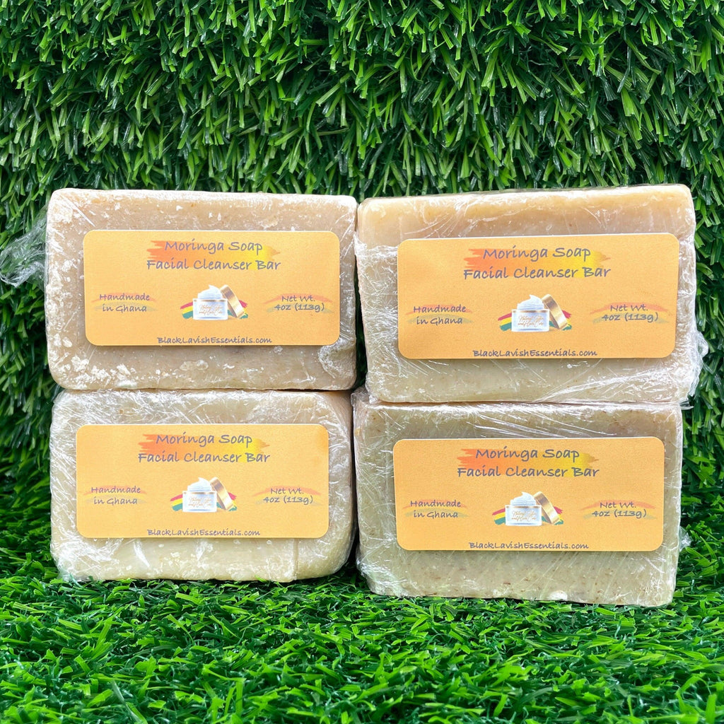 Moringa Soap Facial Cleanser Bar for Clear Glowing Skin<br><br> 100% Authentic Made in Ghana <br><br>4oz & 9oz Bar - Black Lavish Essentials