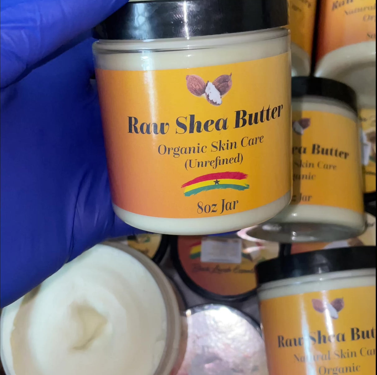 Organic Raw Shea Butter <br><br>Unrefined Grade A | West African Ivory Shea Butter <br><br>8oz & 16oz Jars